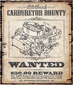 edelbrock carburetor bounty promotion