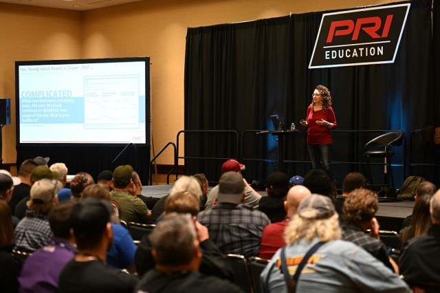 PRI show Jennifer Cario speaking